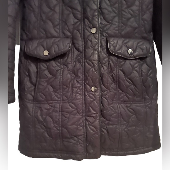 Larry Levine Womens Lightweight Quilted Textured Black Mid-length Puffer SzS - Picture 5 of 14